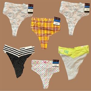 Thong panties, underwear, plus size 3XL six pairs new